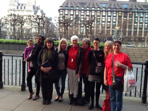 JENGbA campaigners outside Parliament following the launch of the report
