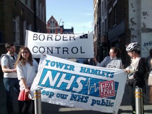 Docs Not Cops and Tower Hamlets Keep Our NHS Public outside the Royal London Hospital