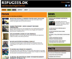 refugees.dk website