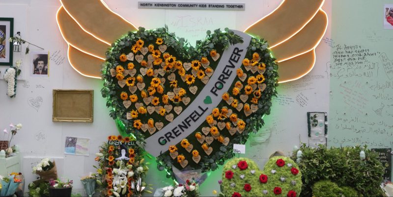 A Grenfell memorial on the fourth anniversary of the fire.