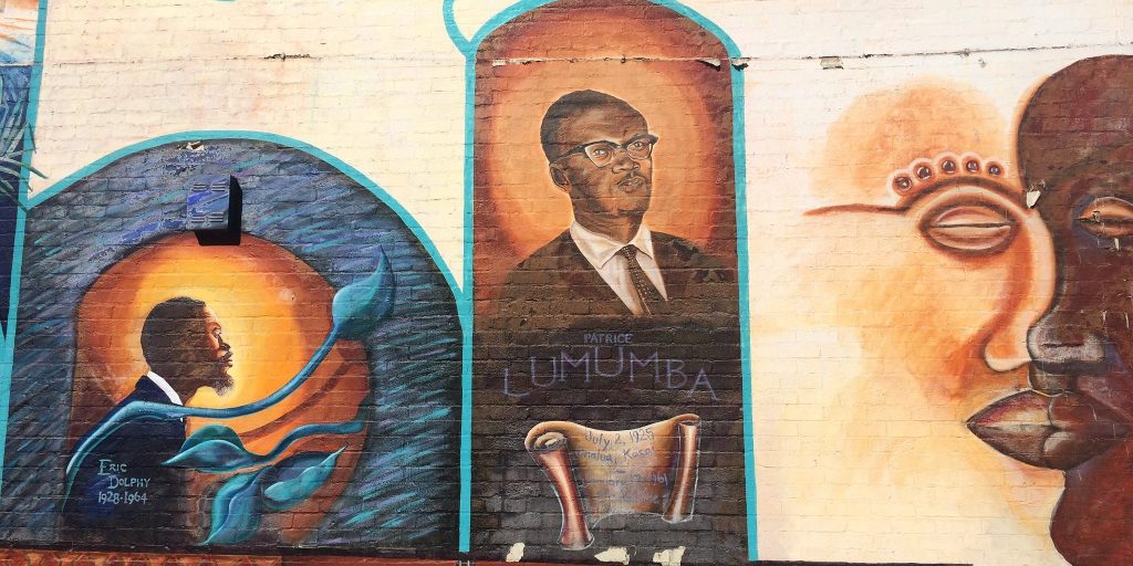 A Patrice Lumumba mural in Los Angeles.
