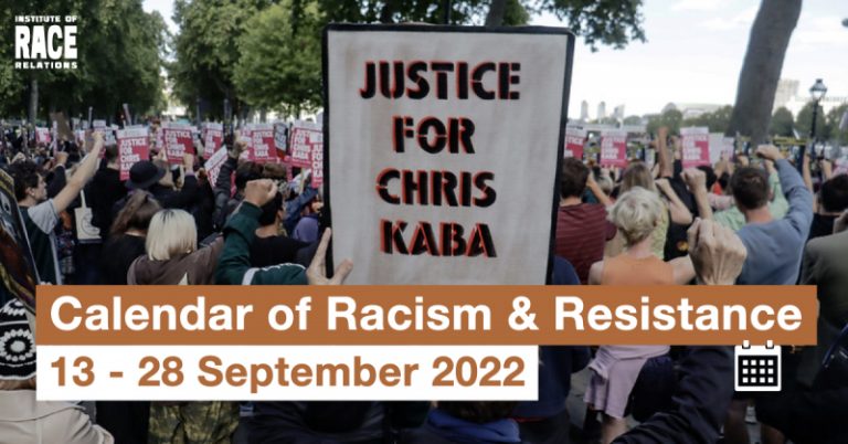 Calendar Of Racism And Resistance (13 - 28 September 2022) - Institute ...